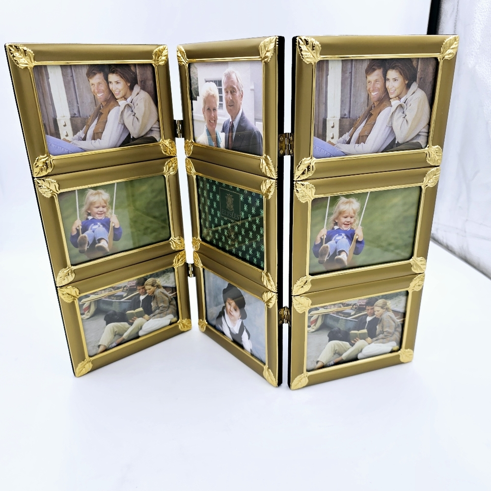 New Loui Michel Table Top Memories 3 Panel Screen 9 Picture Frames